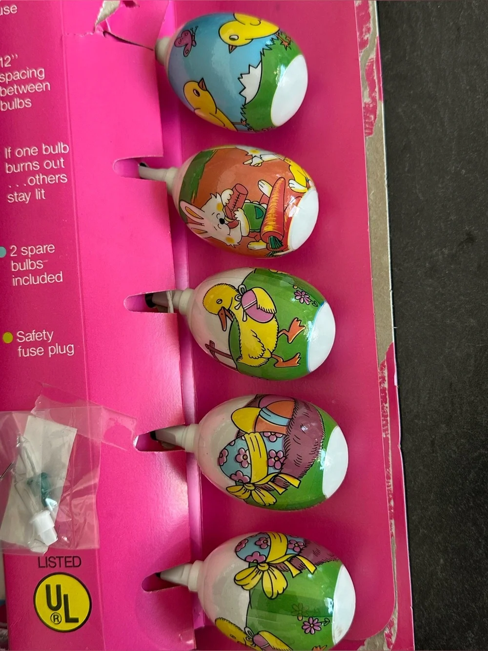 Vintage Easter Deco Lights - WORKING! Egg String Lights